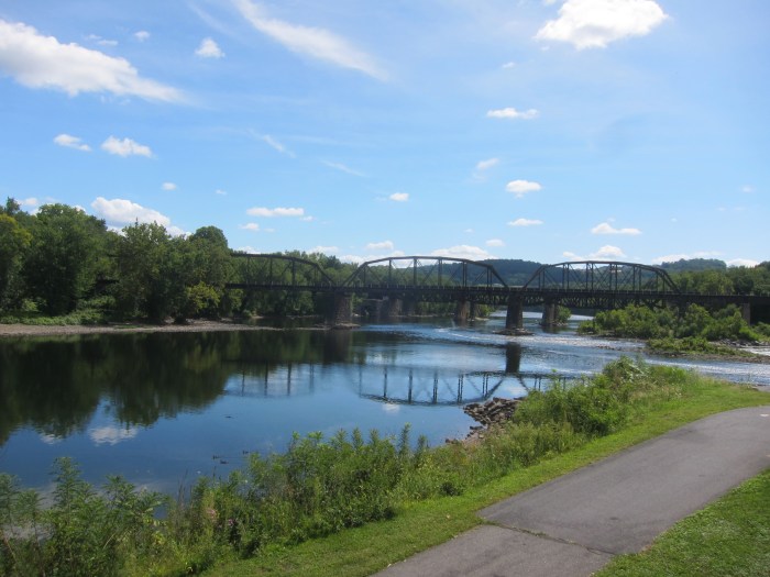 The Delaware River. View is South from Easton, PA.