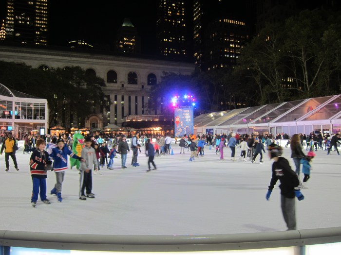 Ice skating at Bryant Park