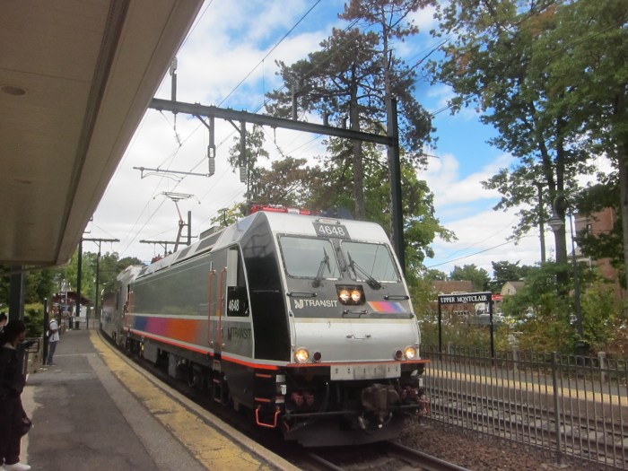 New Jersey Transit train pulls into Upper Montclair, NJ