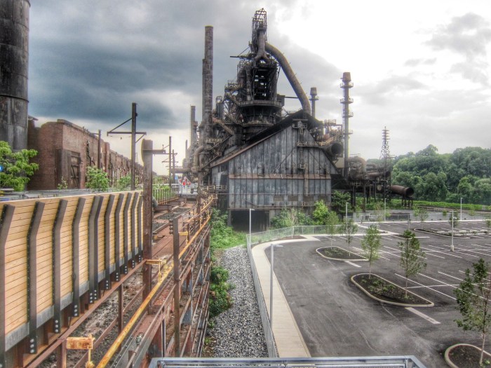 View of the Blast Furnaces from the East End  of the HMT