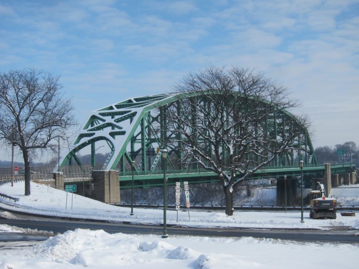 Snow Covered Easton-Phillipsburg Toll Bridge-Feb 2015